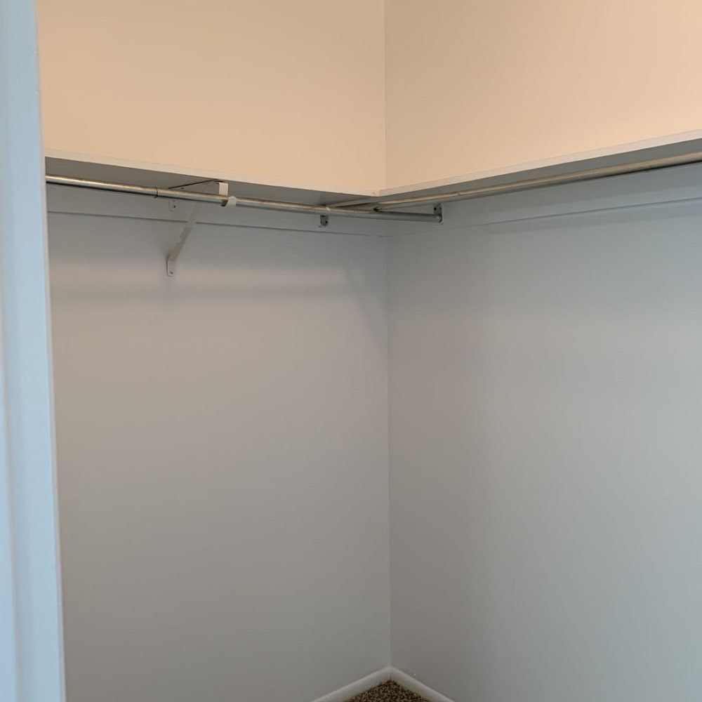 Shelving in a bedroom closet in an apartment at Lincoln Park Apartments in Taylorsville, Utah