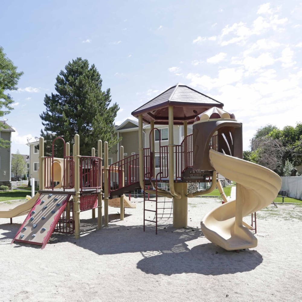 A playground for children at Valley Park Apartments in Salt Lake City, Utah