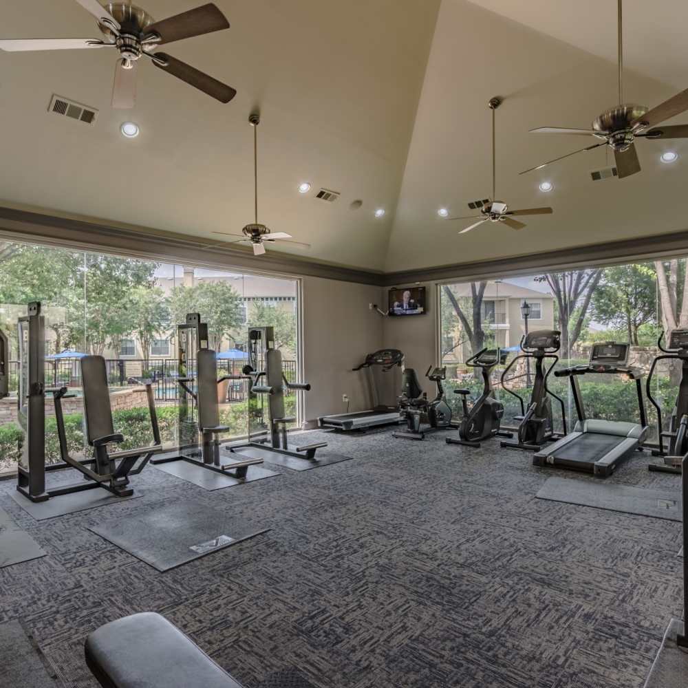 Fitness center at Grand Estates at Kessler Park in Dallas, Texas