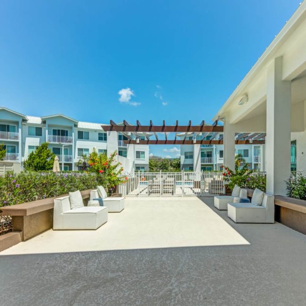 Outside courtyard at Palm Beach Preserve in West Palm Beach, Florida