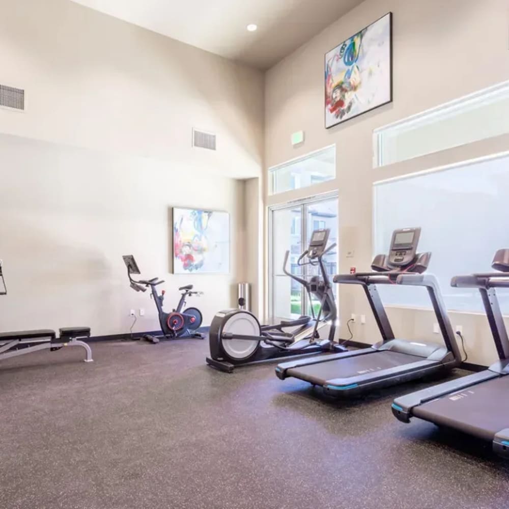 Fitness center at Stonebrier Apartments in Stockton, California