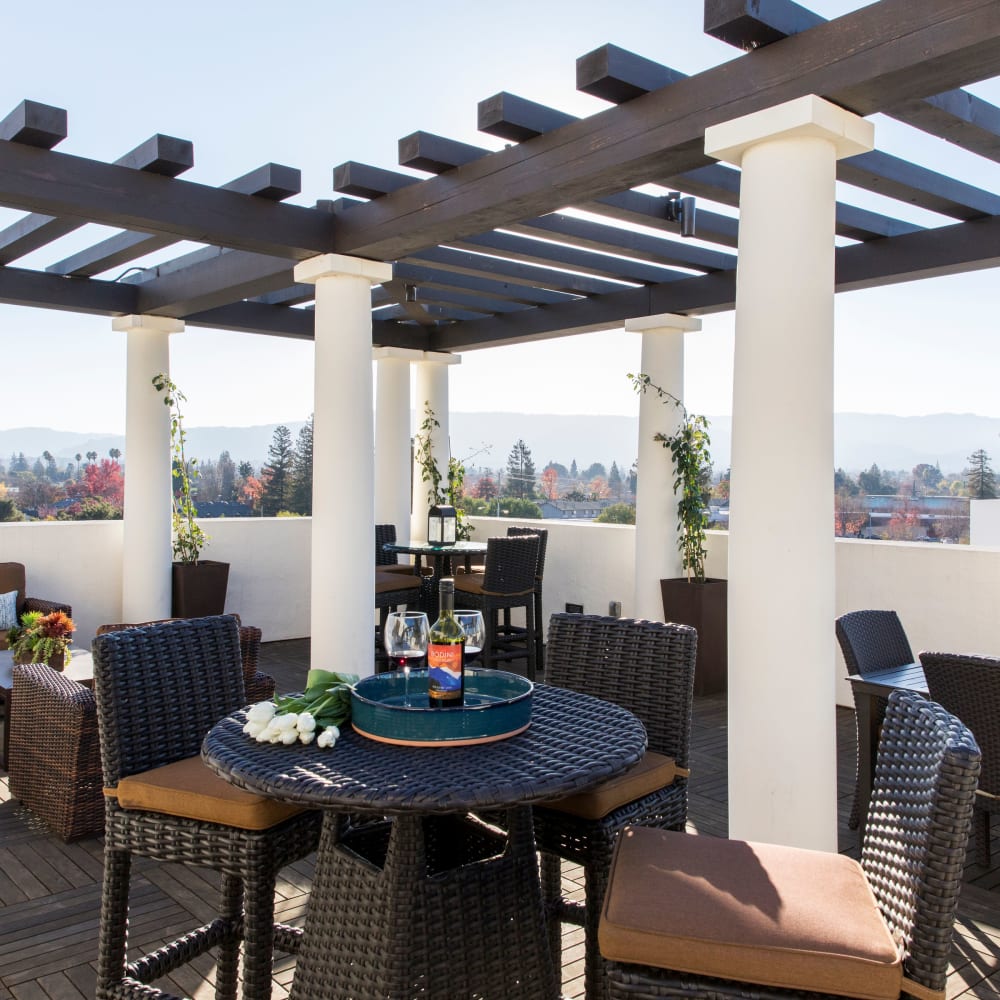 Rooftop deck at Alvin's Corner in Campbell, California