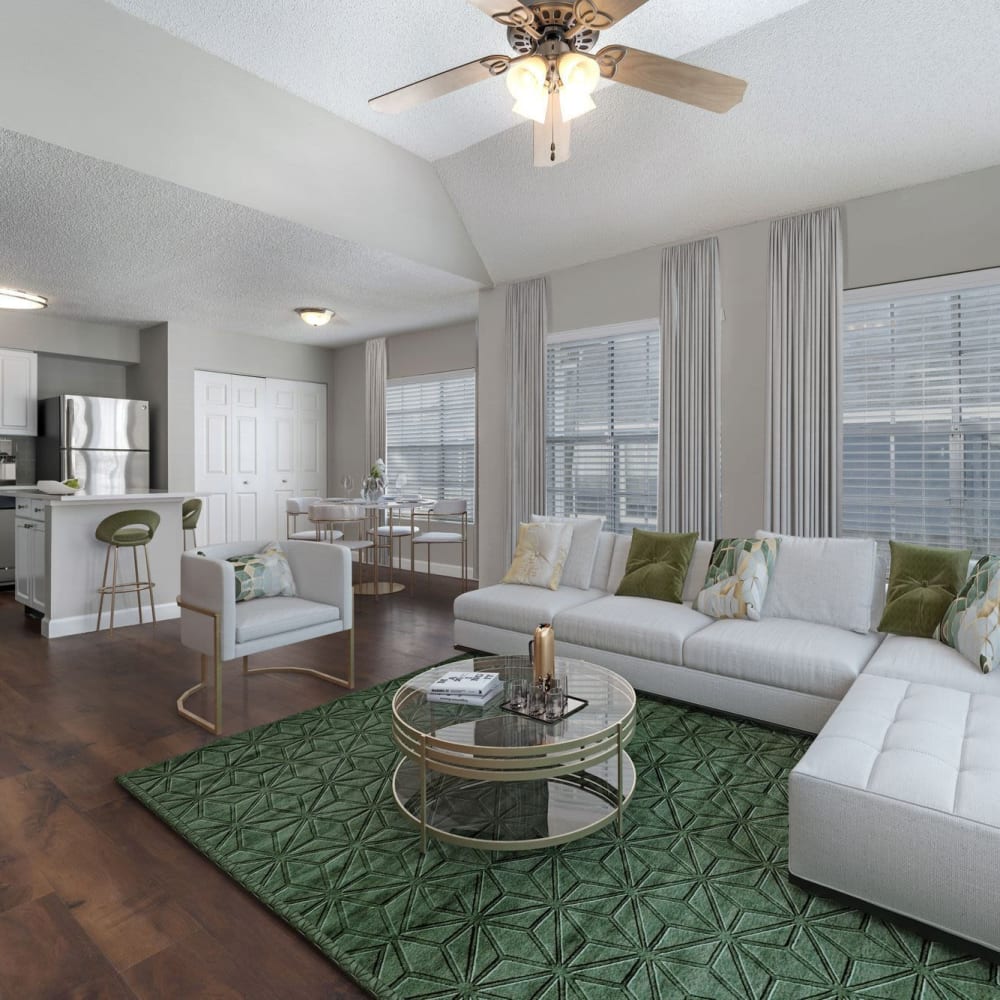 Living space with lots windows at Twin Lakes in Palm Harbor, Florida