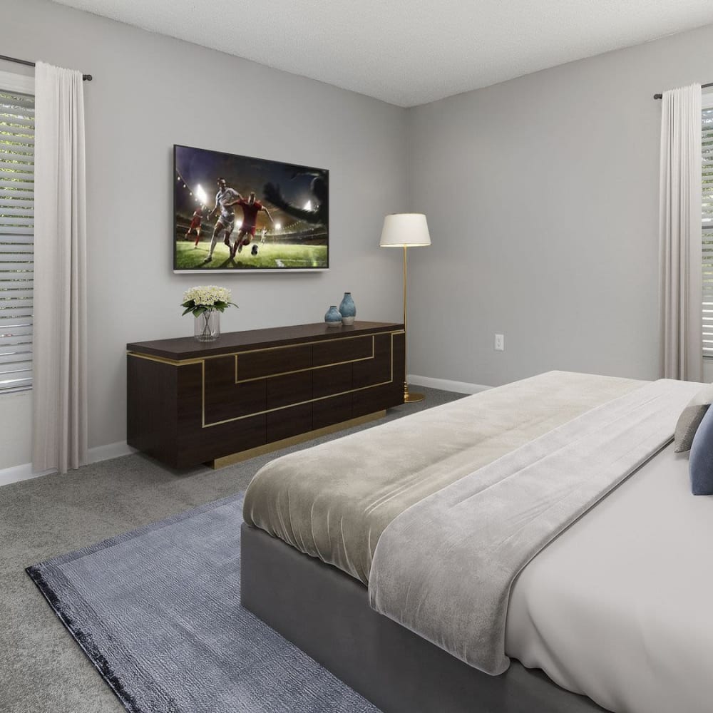 Another bedroom space with ample natural light at Parke East in Orlando, Florida