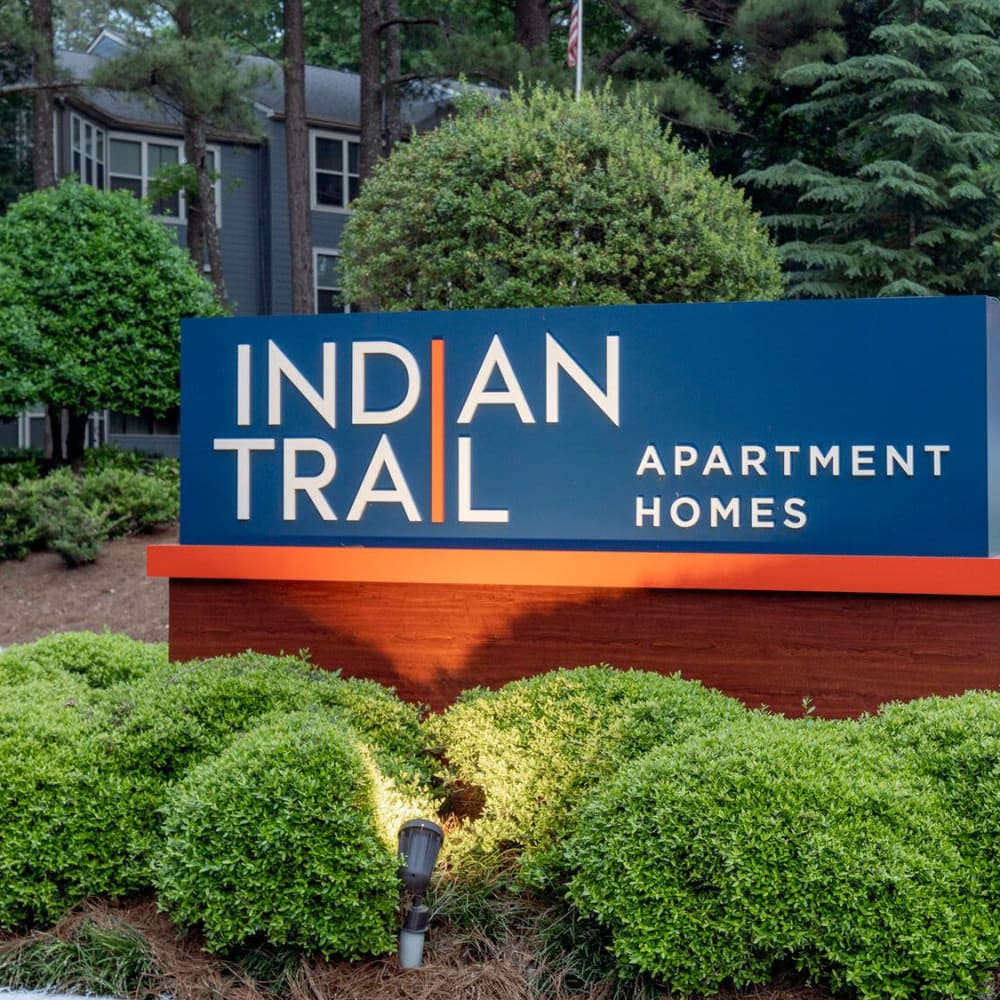 Indian trail landmark at Indian Trail in Norcross, Georgia