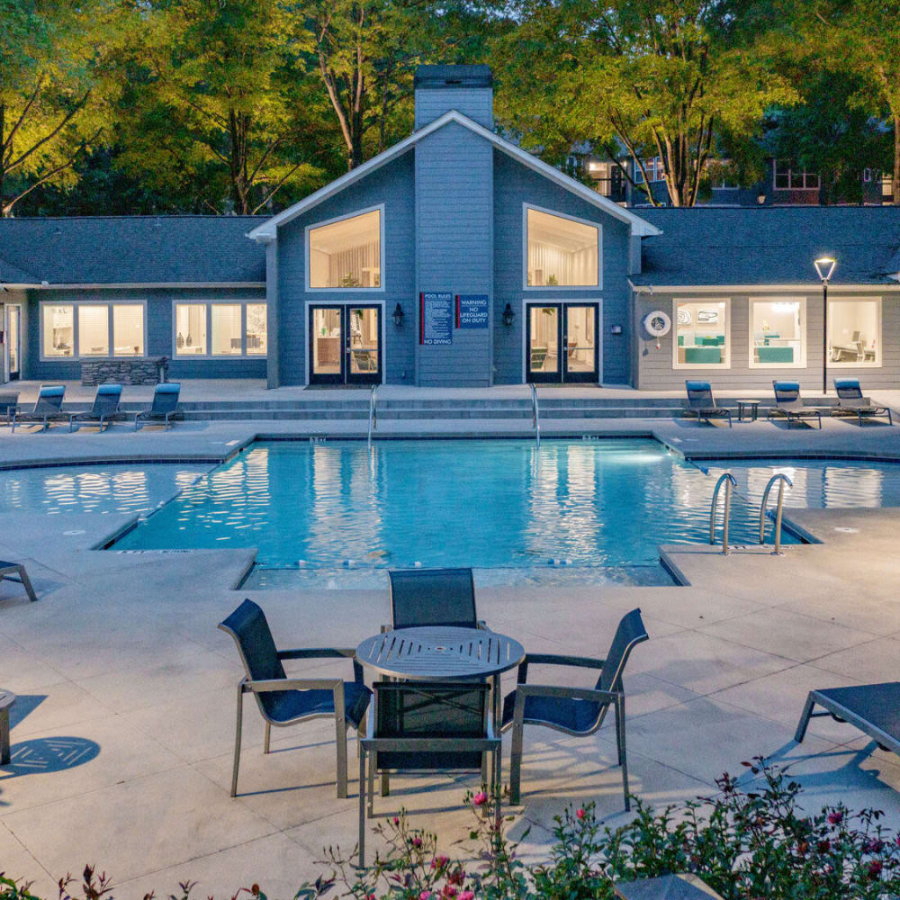 Resort-style swimming pool at Indian Trail in Norcross, Georgia