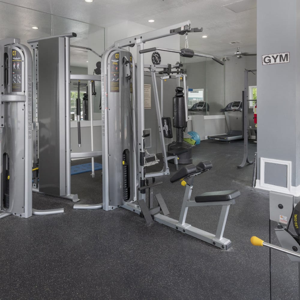 Large fitness center at Aspire at Gateway in Pinellas Park, Florida