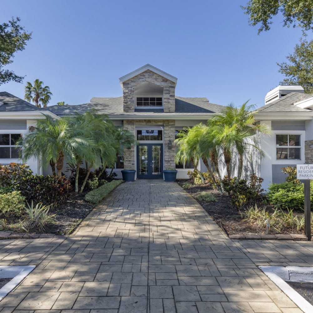Front entrance into clubhouse at Sabal Palm in Tampa, Florida 