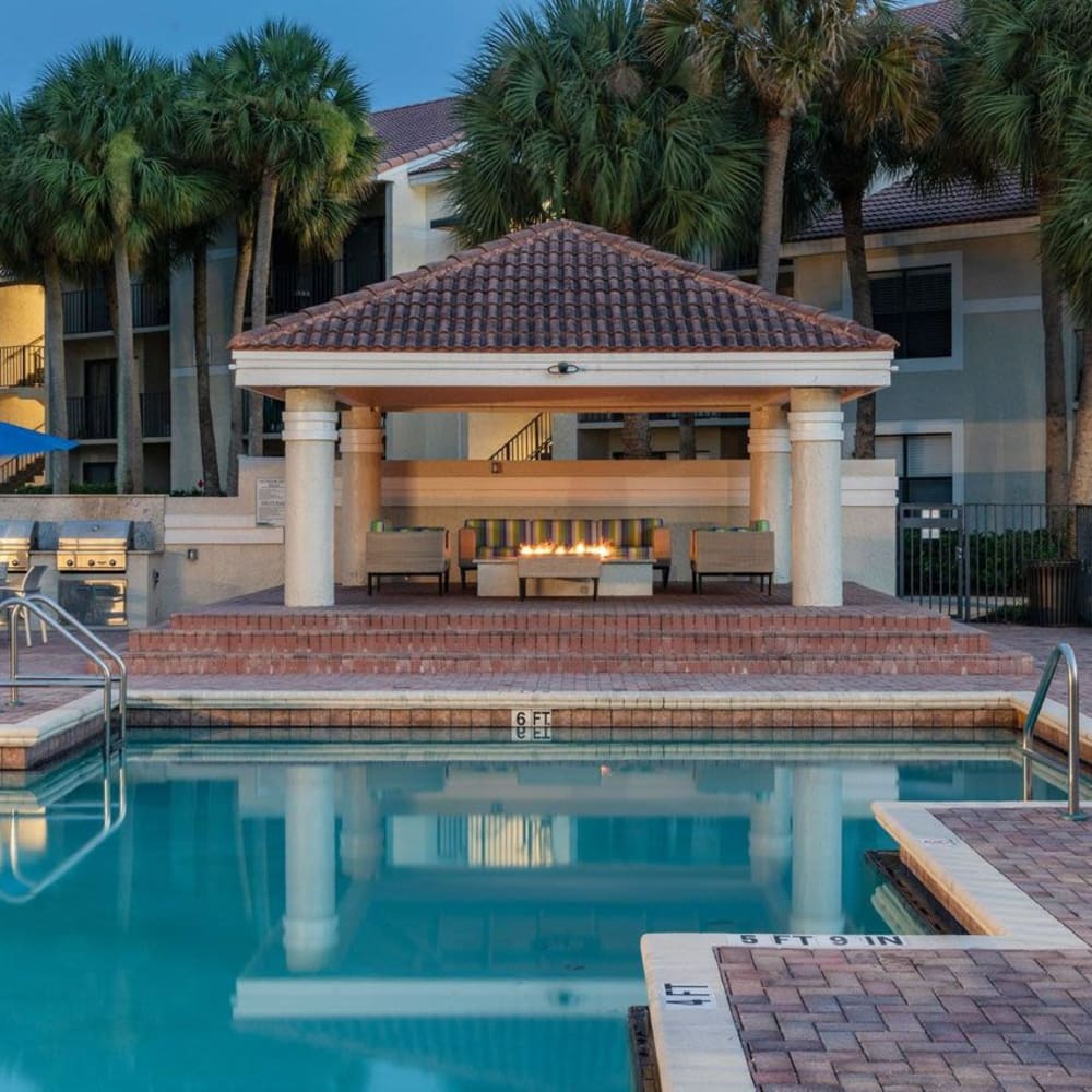 Resort-style swimming pool at Ashley Lake Park Apartments in Boynton Beach, Florida