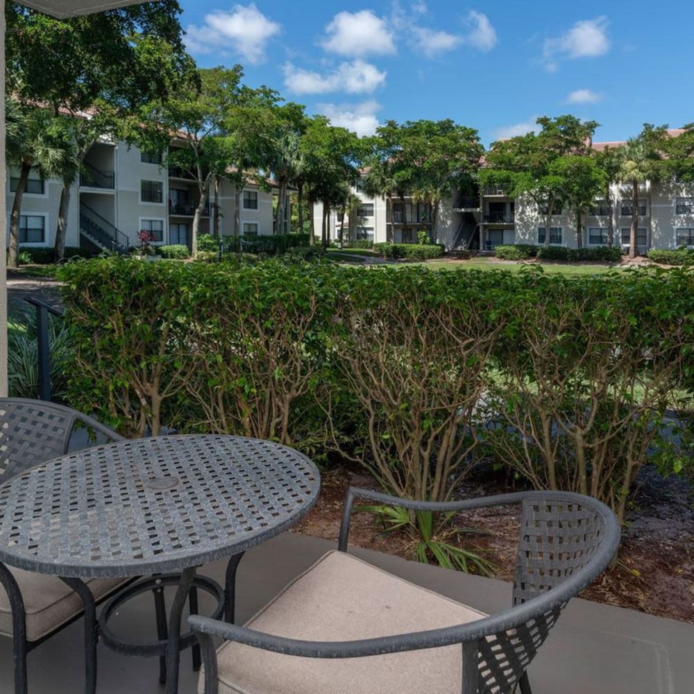 View from semi private patio at Ashley Lake Park Apartments in Boynton Beach, Florida