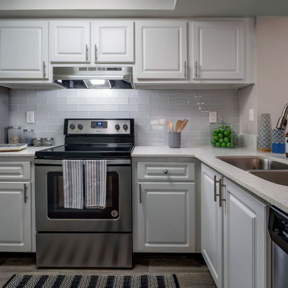Kitchen with a dishwasher at Ashley Lake Park Apartments in Boynton Beach, Florida