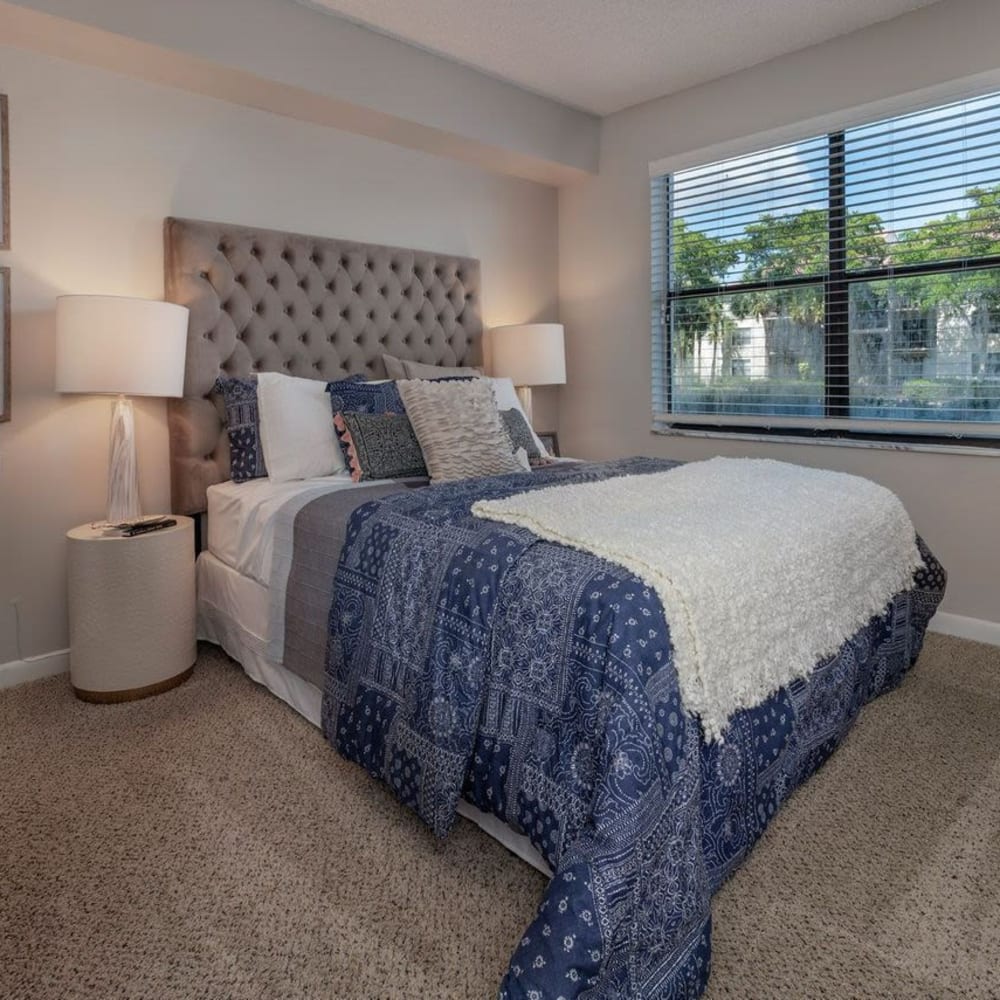 Master bedroom at Ashley Lake Park Apartments in Boynton Beach, Florida