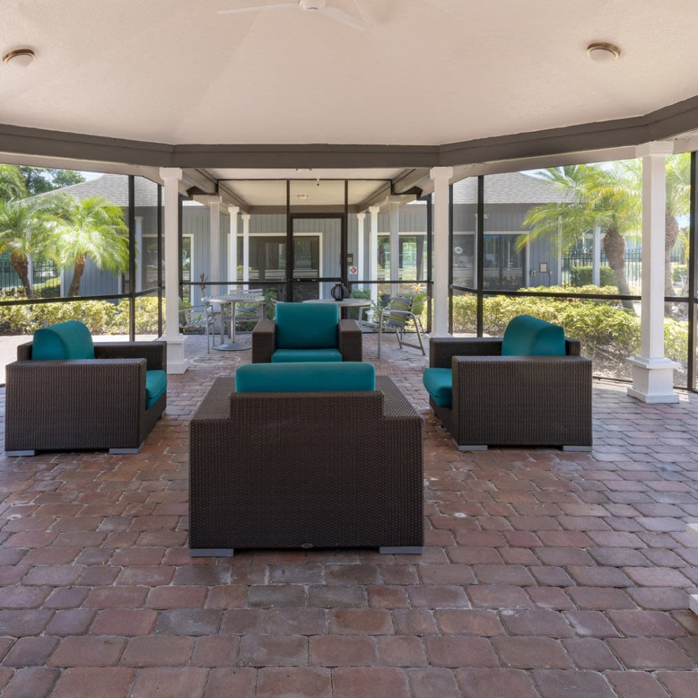 Indoor community gathering areas at Lakeview at Palm Harbor in Palm Harbor, Florida
