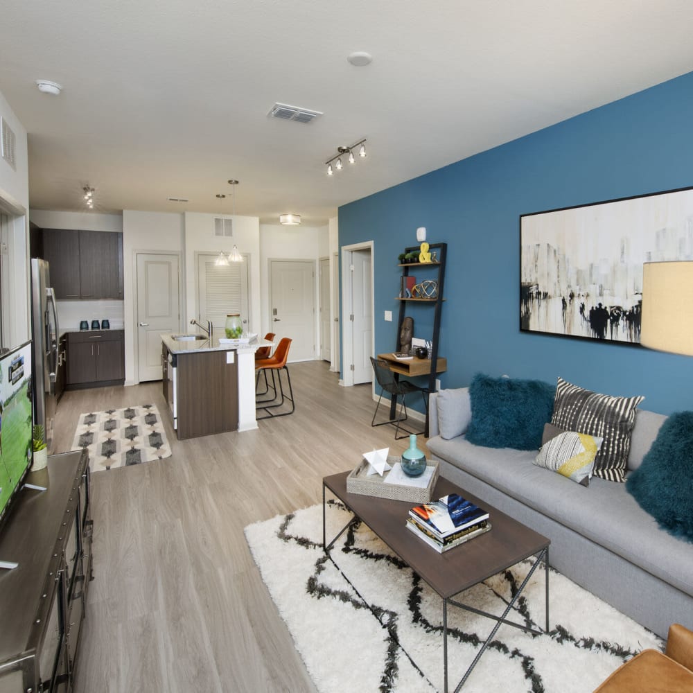 Open concept living space at Alcove Apartments in Orlando, Florida