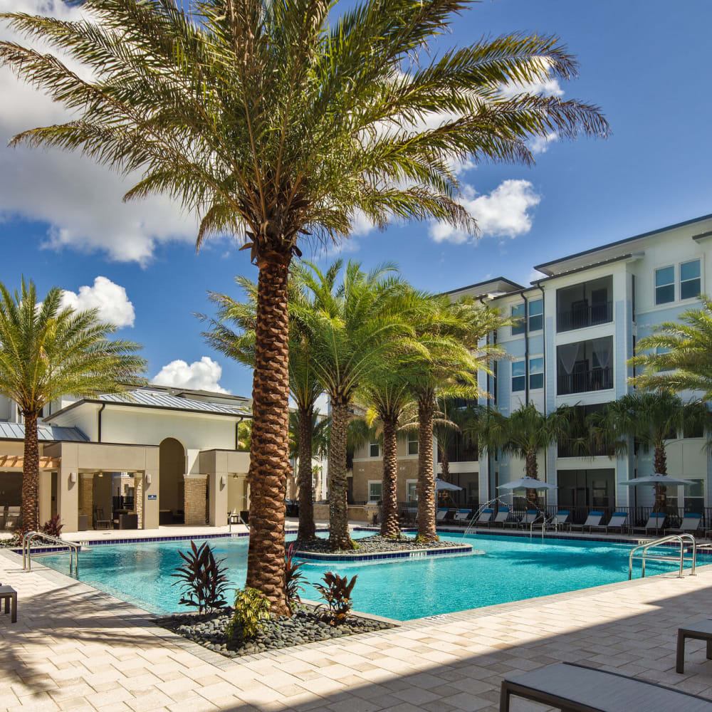 One of two resort-style pool at Audubon Park Apartments in Orlando, Florida