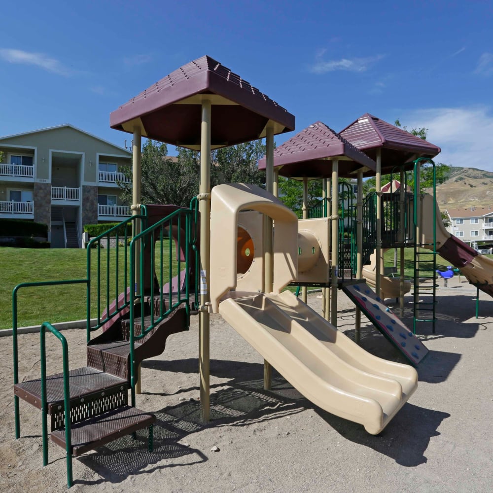 A playground for children at Elk Run Apartments in Magna, Utah