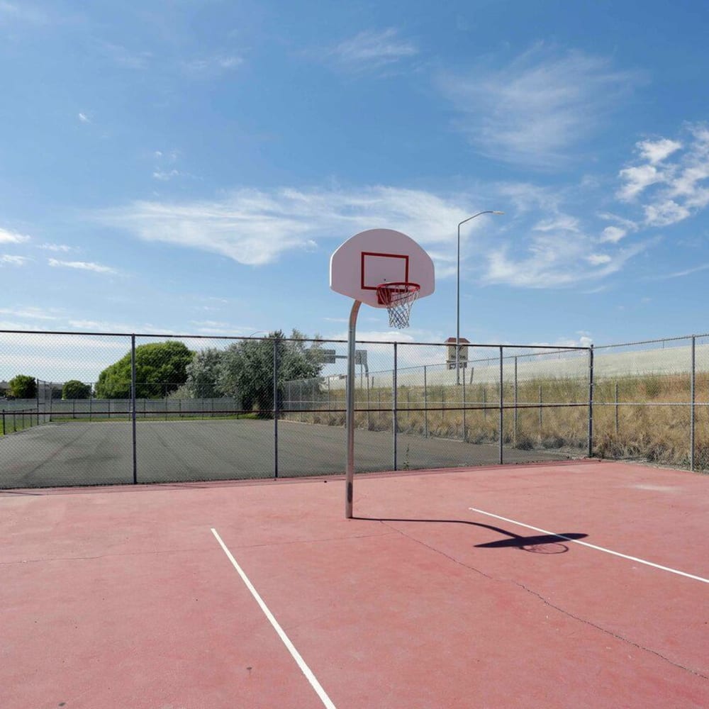 A basketball court at Valley Park Apartments in Salt Lake City, Utah