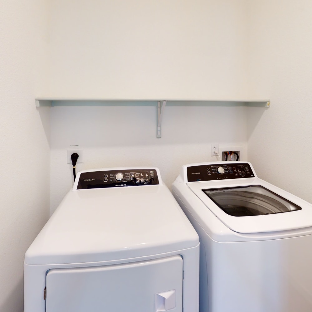 Washer and dryer at The Prospector Modern Apartments in Castle Rock, Colorado