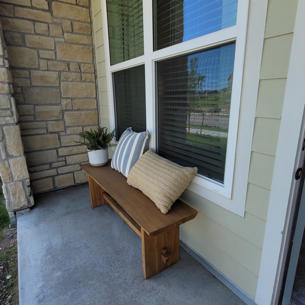 Furnished patio at The Prospector Modern Apartments in Castle Rock, Colorado