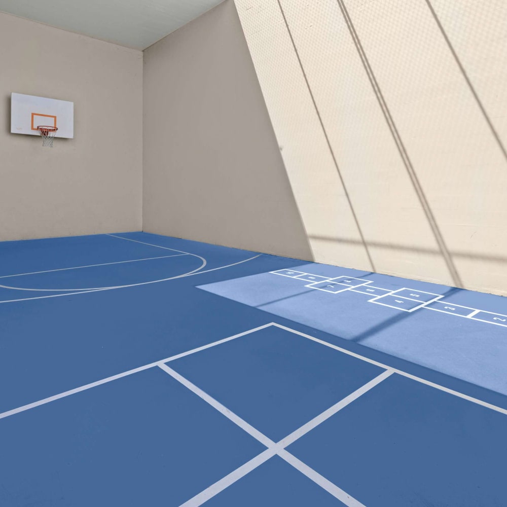 Indoor basketball court at WestEnd Apartments in Tampa, Florida