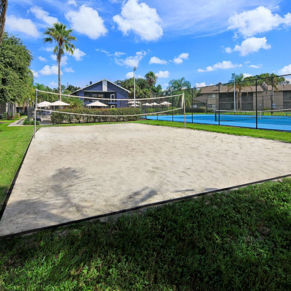 Beach volleyball court at WestEnd Apartments in Tampa, Florida