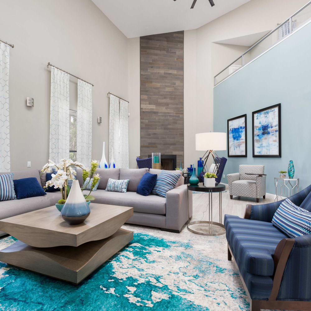 Large clubhouse with community gathering areas at WestEnd Apartments in Tampa, Florida