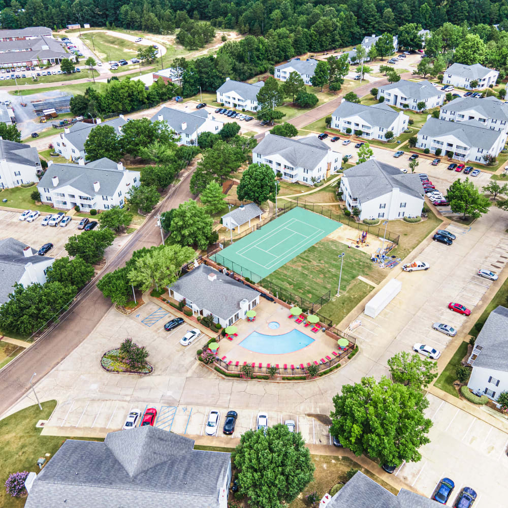 Aerial view of our complex at Bradford Place Apartments in Byram, Mississippi