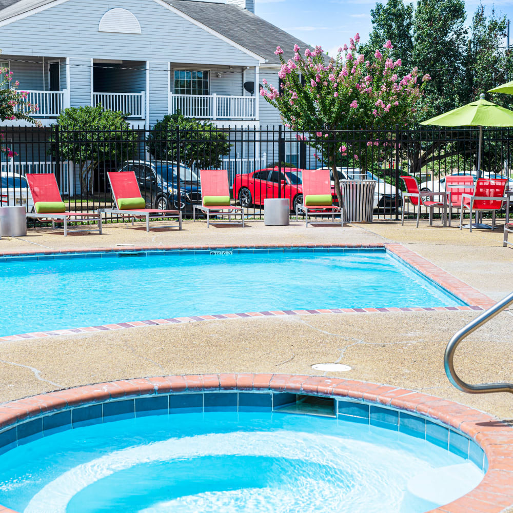 Relax next to our swimming pool at Bradford Place Apartments in Byram, Mississippi