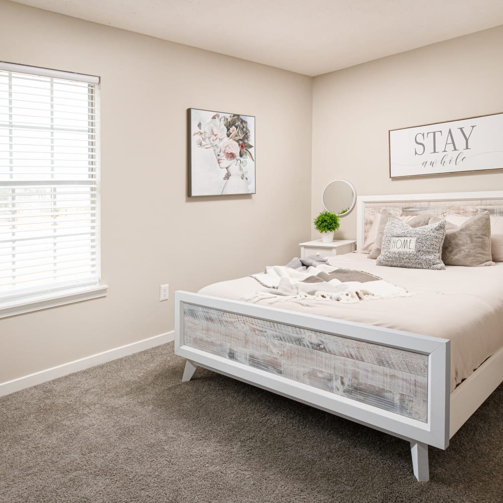 Spare bedroom in a model home at Bradford Place Apartments in Byram, Mississippi