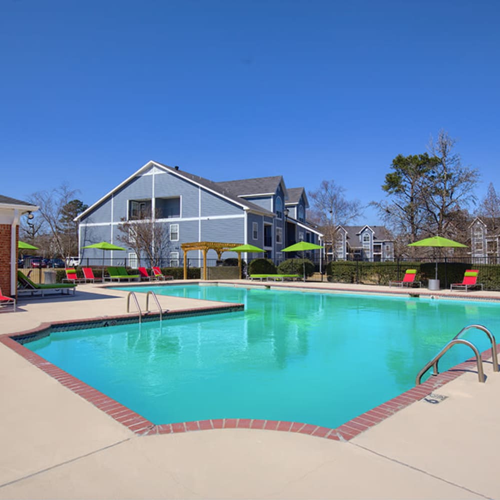 The sparkling community swimming pool at Spring Lake in Byram, Mississippi