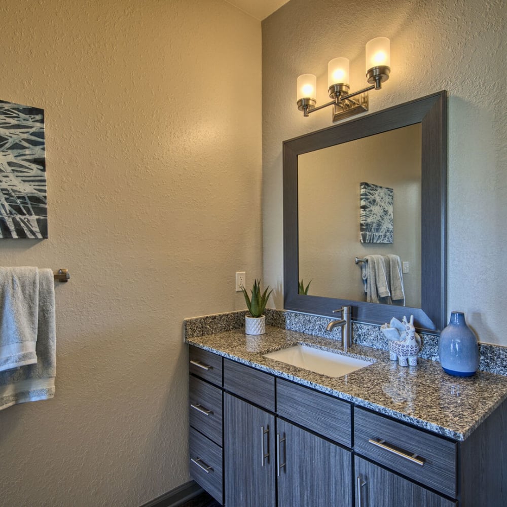 Bathroom with great cabinetry at Venue Live Oak in Sarasota, Florida