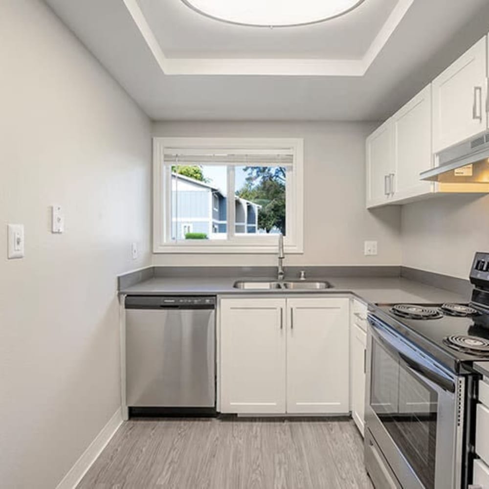 Kitchen with a dishwasher at Sixty58 Townhomes in Sacramento, California
