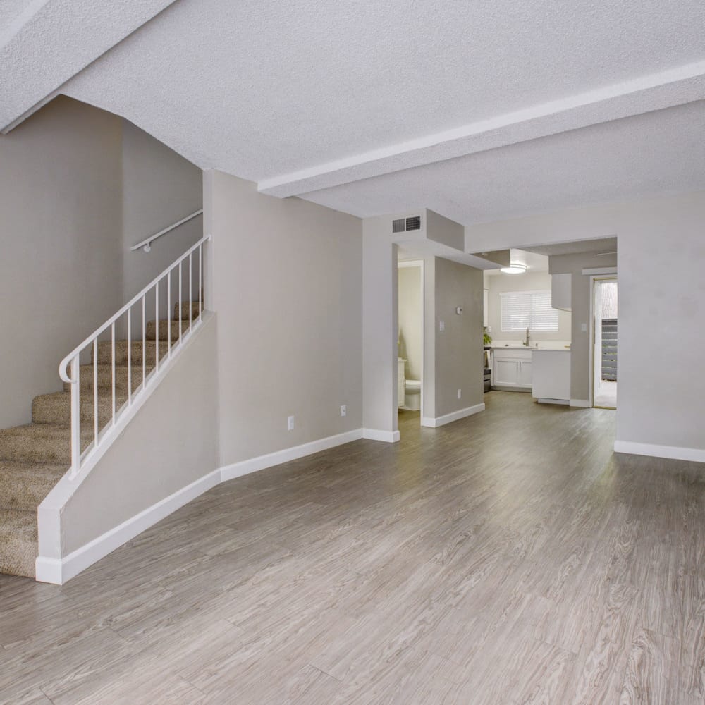 Townhome staircase at Waverly Flats in Sacramento, California