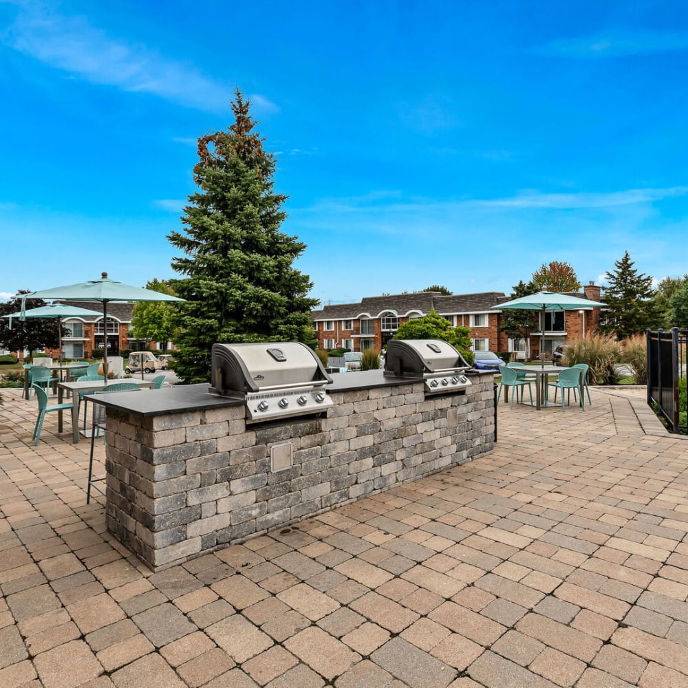 Two grills for residents to use at Huntington Apartments in Naperville, Illinois