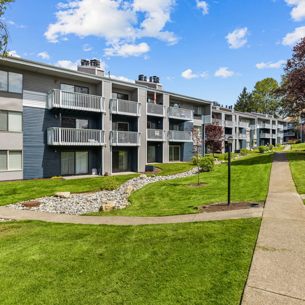 Exterior view of apartment buildings at Constellation in Renton, Washington