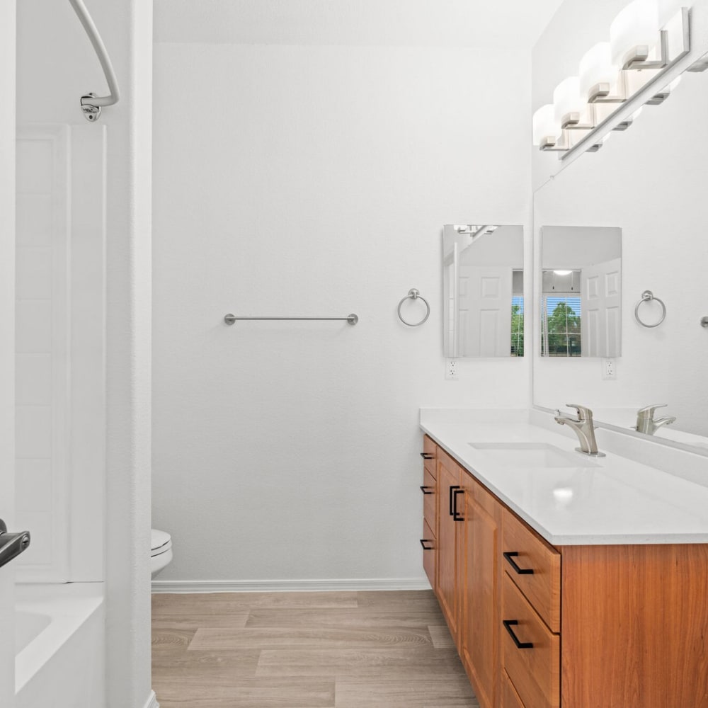 Bathroom with large sink at Townhomes at Kyrene in Tempe, Arizona