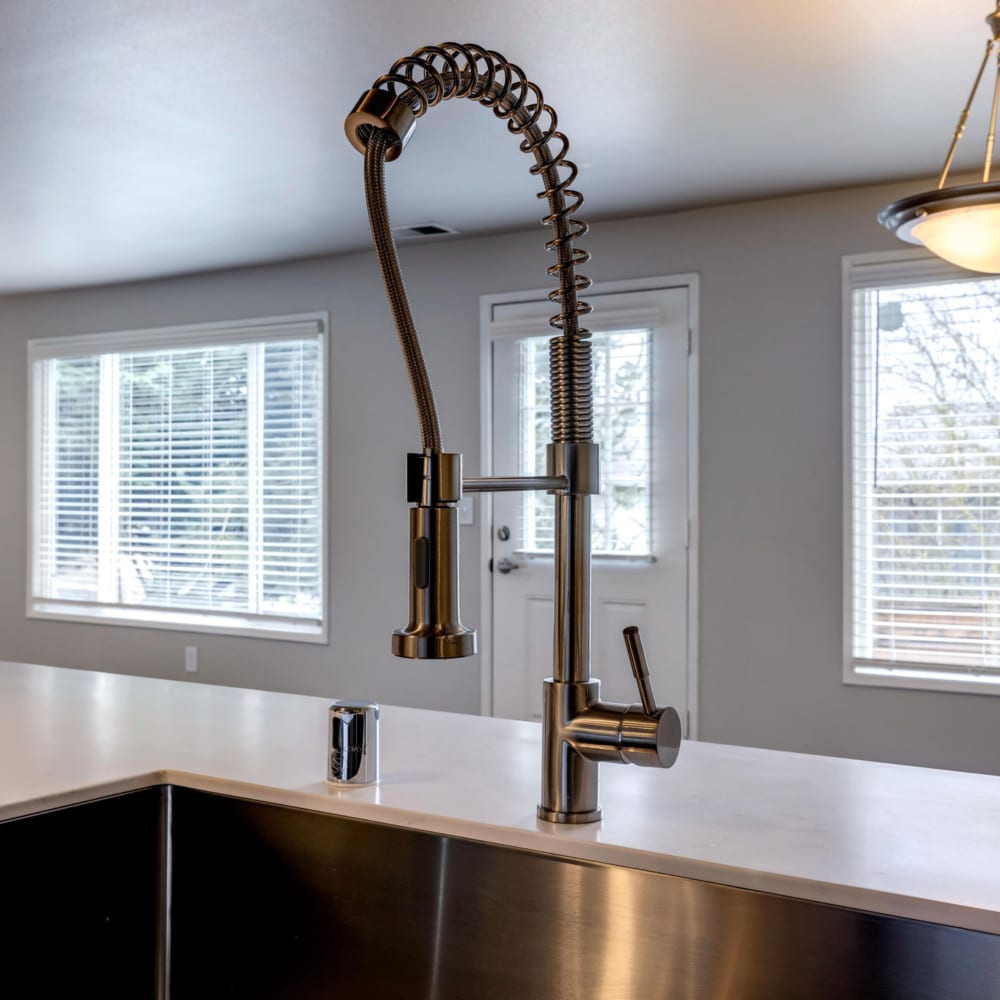 Stainless steel sink at Townhomes at Mountain View in Puyallup, Washington