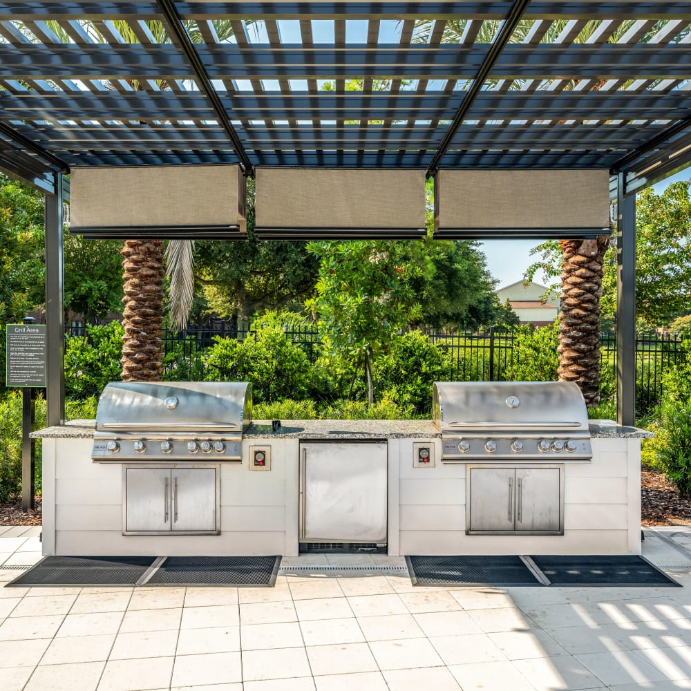 Outdoor grill stations at Novo Kendall Town in Jacksonville, Florida