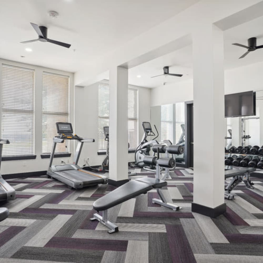 Gym room area at 4000 Hulen Apartments in Fort Worth, Texas 