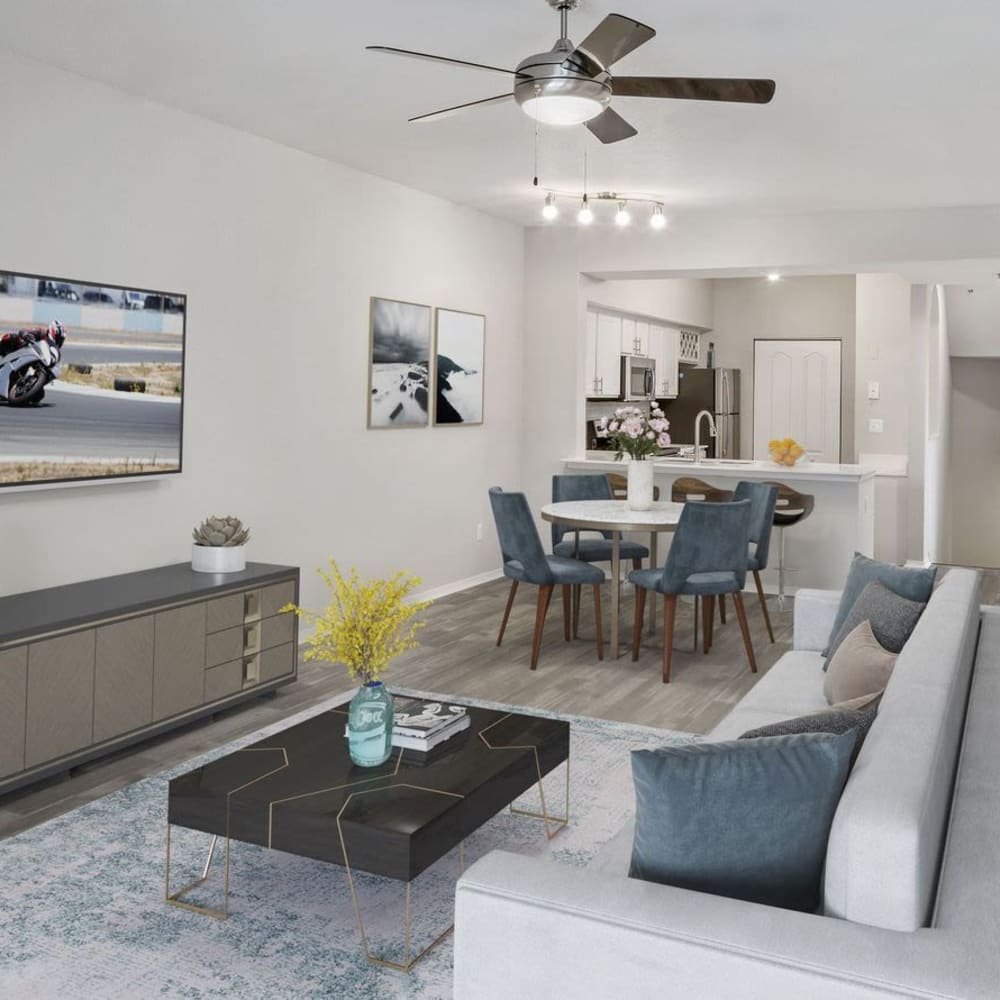 Open concept living space at The Fairways at Lake Mary in Lake Mary, Florida