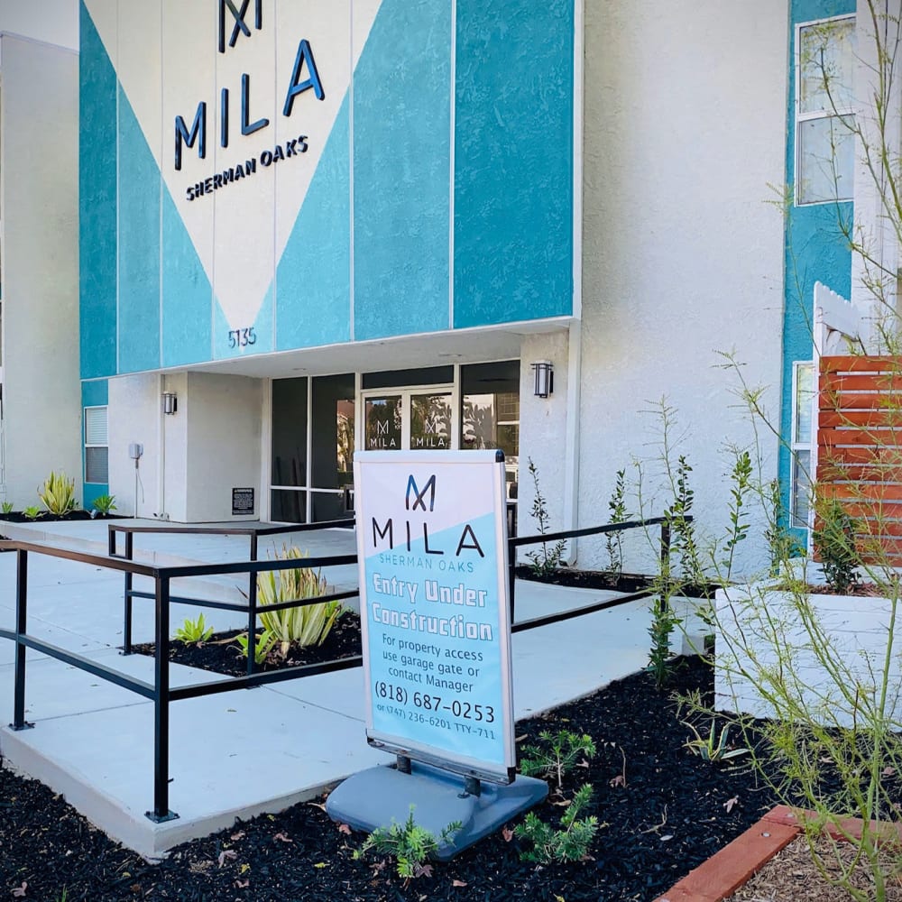 Entrance of Mila Sherman Oaks in Sherman Oaks, California