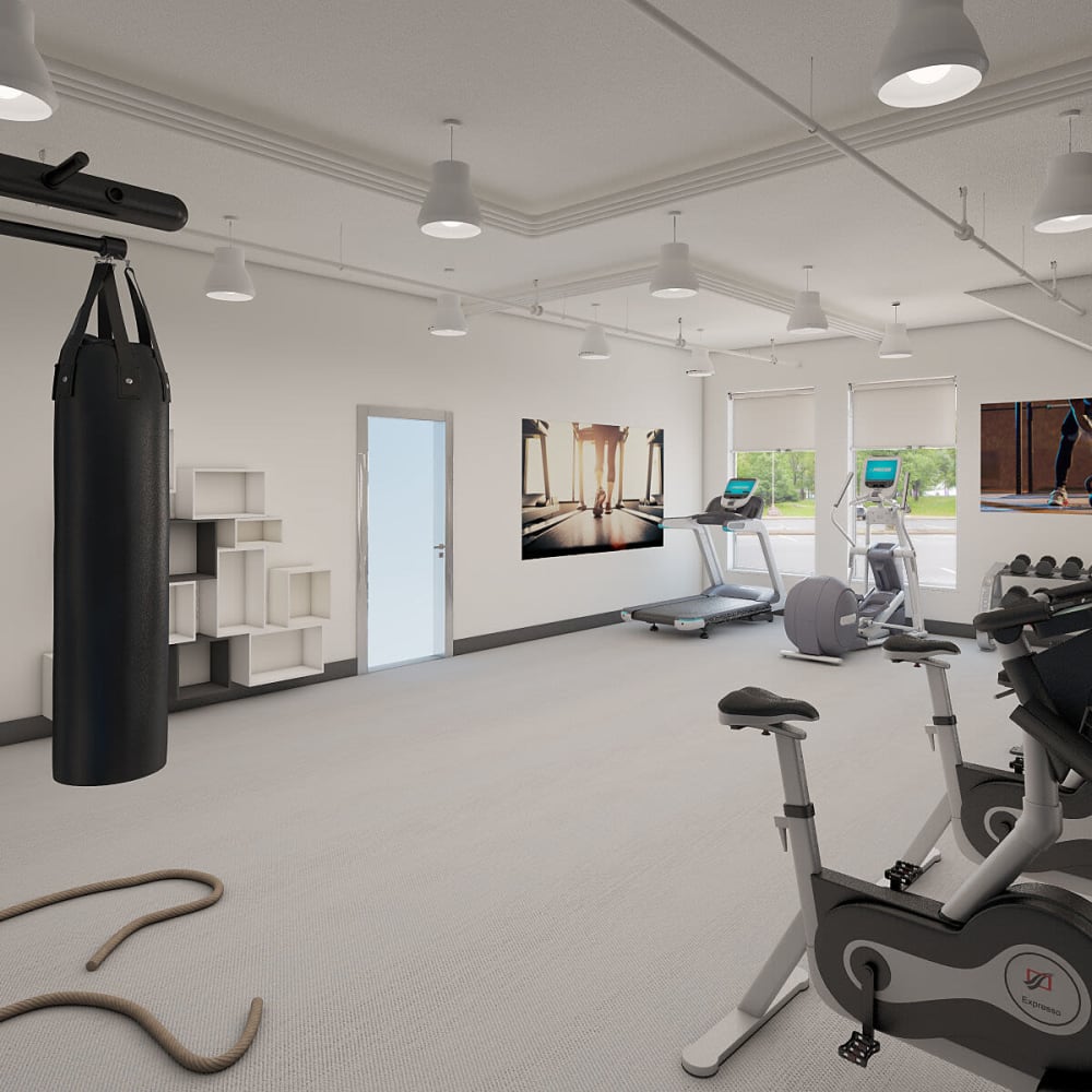 Fitness Center at NVE at Fairfax in Los Angeles, California