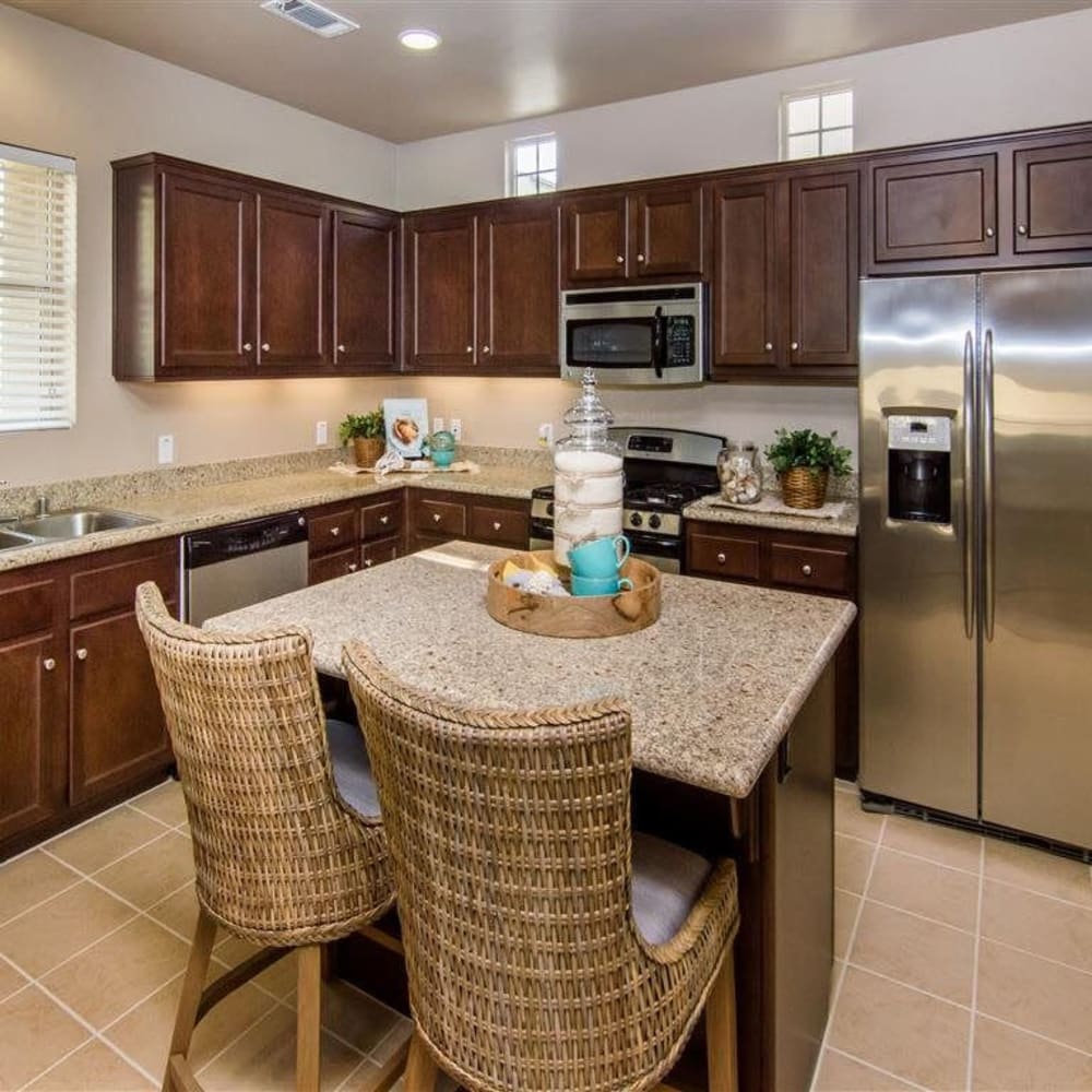 Modern kitchens and appliances at Piazza D'Oro in Oceanside, California
