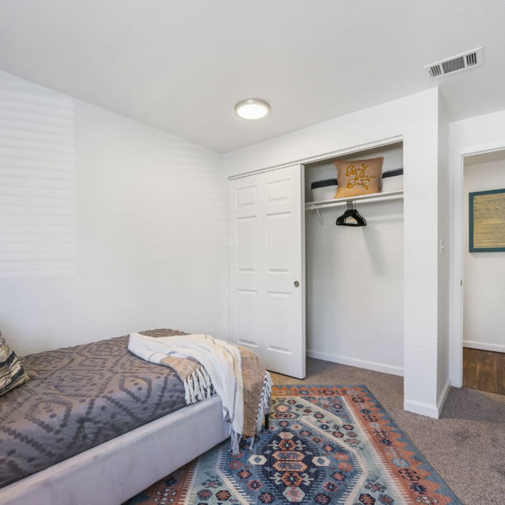 Bedroom with a closet at Apex at Sky Valley in Reno, Nevada
