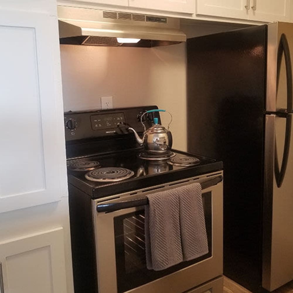 Stainless-steel appliances at Covina Grand in Covina, California