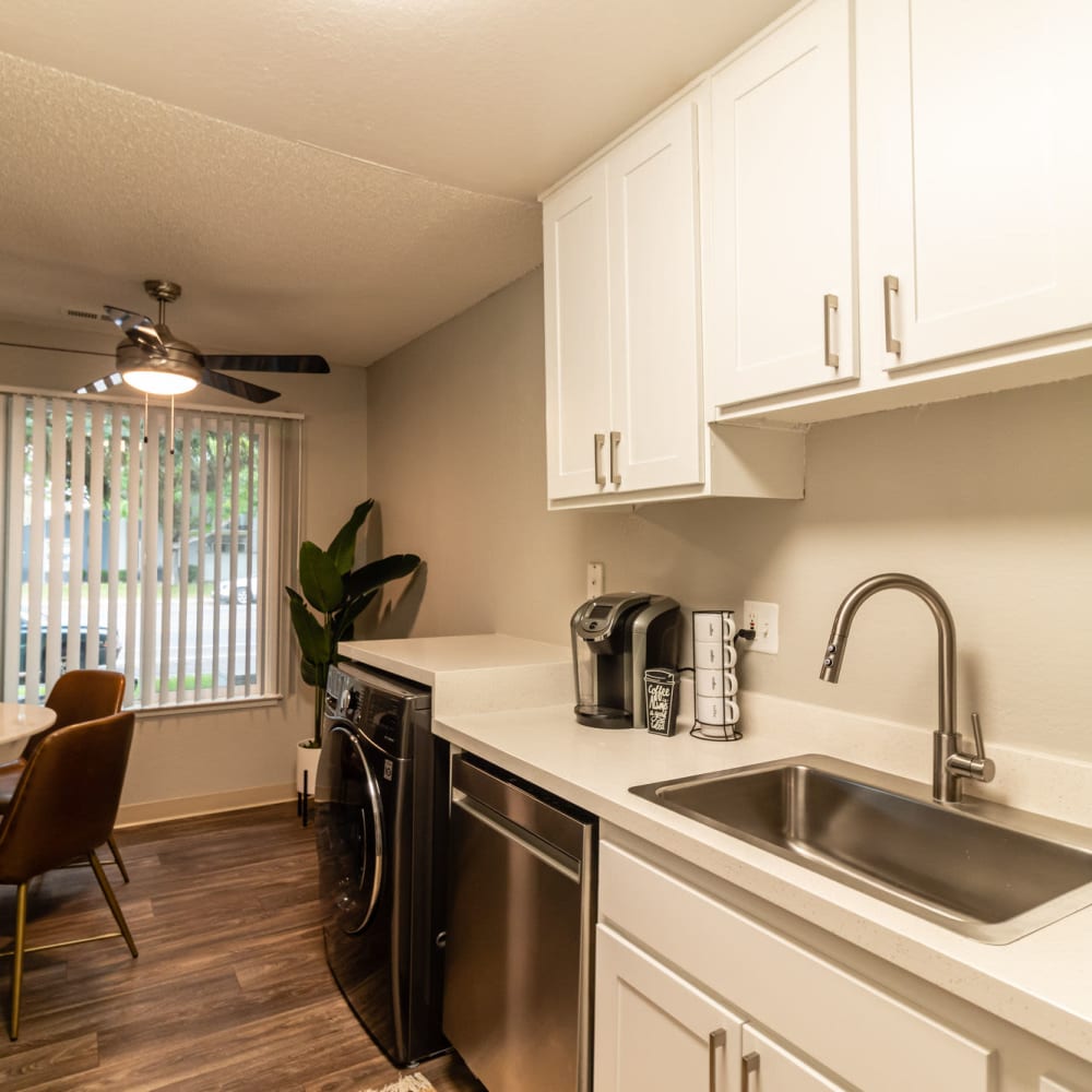 Kitchen with a dishwasher at The Element Apartments in Reno, Nevada