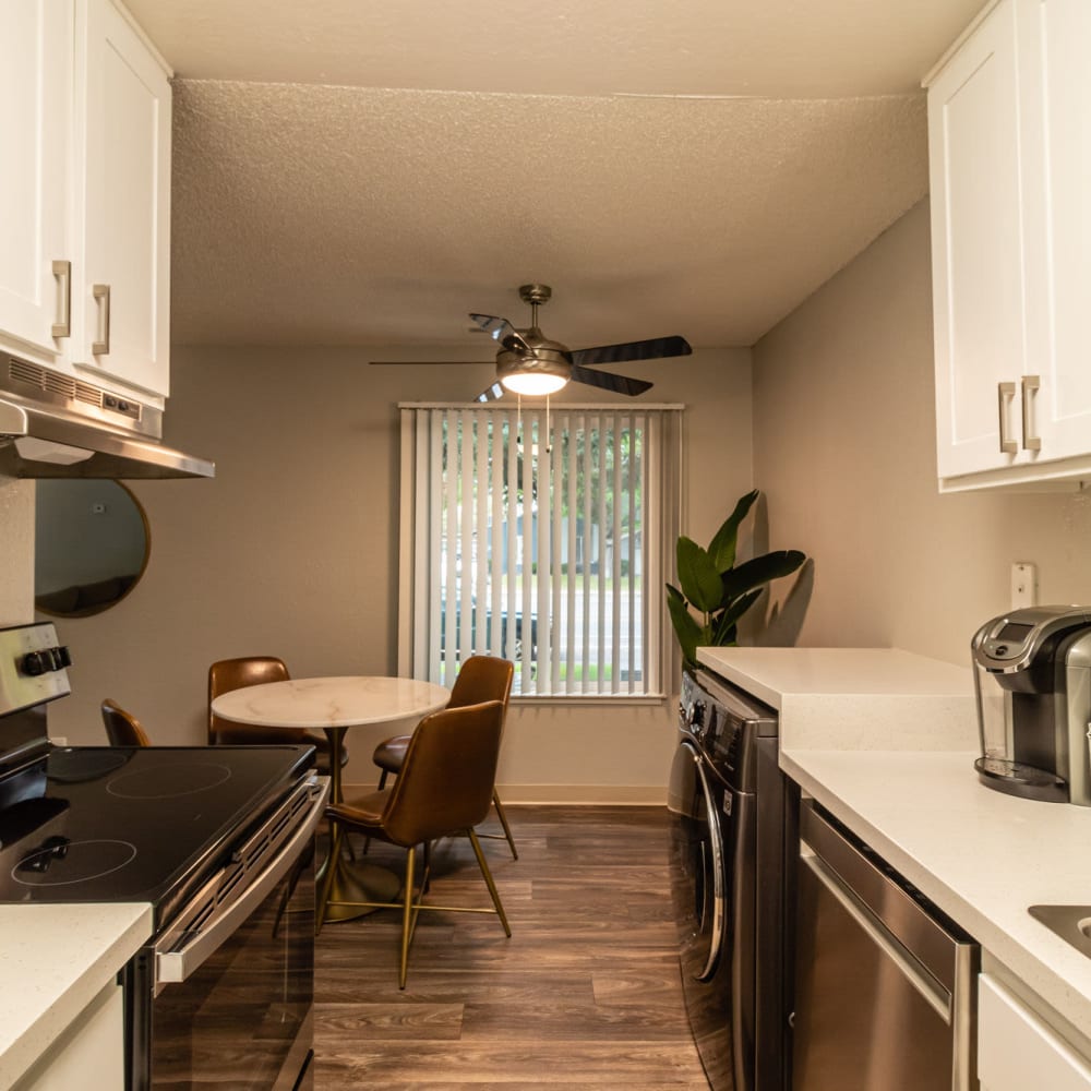 Kitchen with ample counter space at The Element Apartments in Reno, Nevada