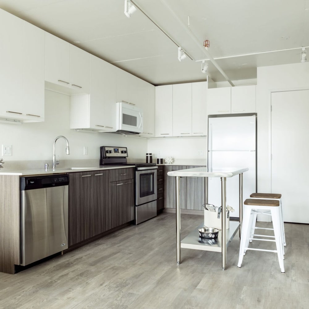 Kitchen with light accents at 3rd Street Flats in Reno, Nevada