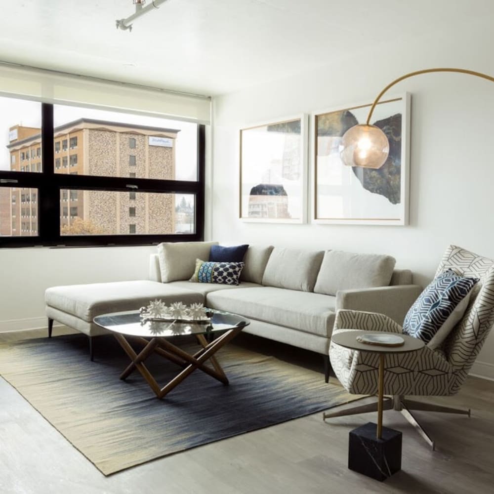 Living space with wall art at 3rd Street Flats in Reno, Nevada