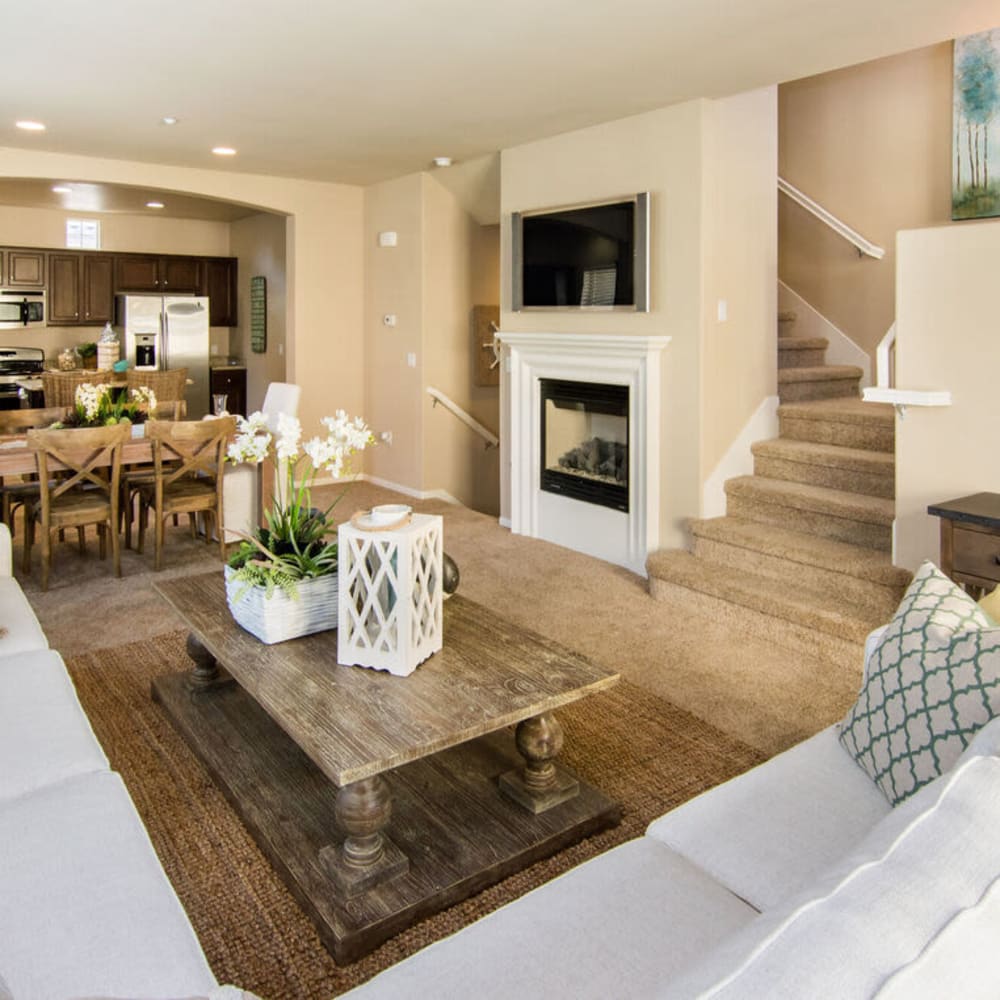 Modern living rooms at Piazza D'Oro in Oceanside, California